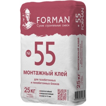 Клей цементный для газобетона Forman 55