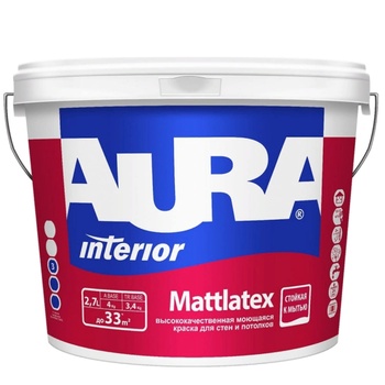 АУРА Моющаяся краска для стен и потолков (2.7 л) AURA Mattlatex