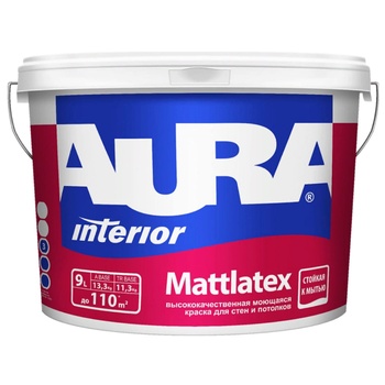 АУРА Моющаяся краска для стен и потолков (0,9 л) AURA Mattlatex