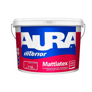 Краска в/д для стен и потолков моющаяся AURA MATTLATEX основа TR 4,5 л